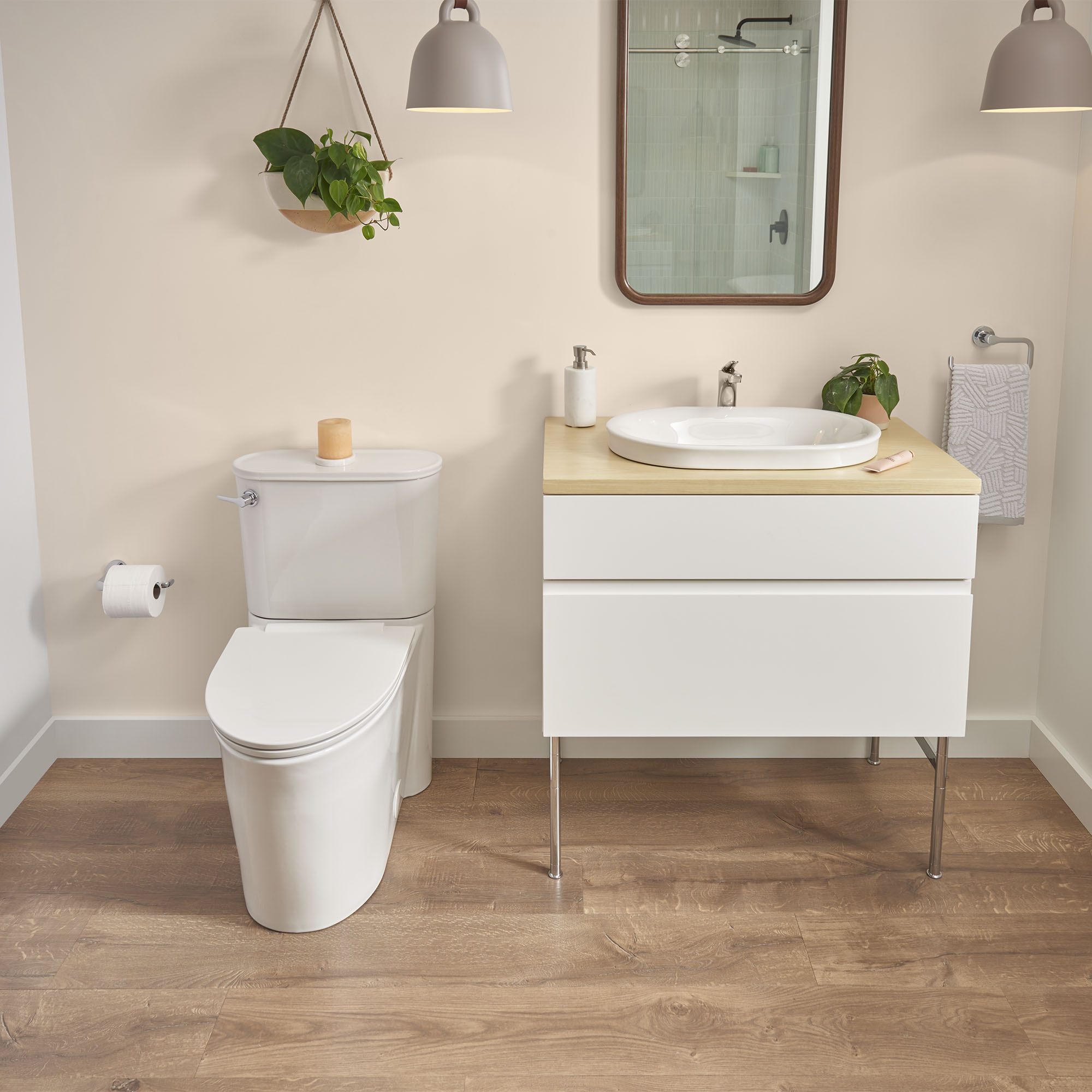 Studio S Concealed Trapway Right Height Elongated Toilet Bowl with Seat